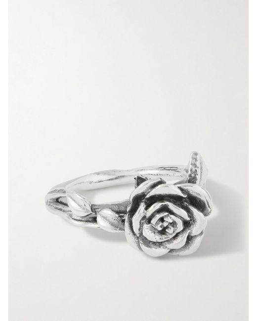 Enfants Riches Deprimes White Rose Silver Ring for men