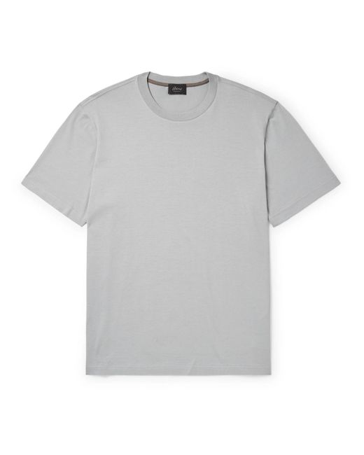 Brioni Gray Cotton-jersey T-shirt for men