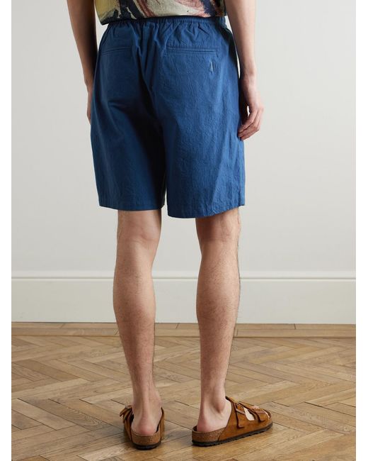 Folk Blue Assembly Wide-Leg Cotton-Blend Shorts for men