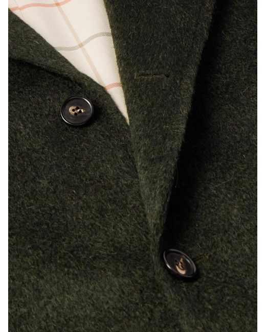 Loro Piana Green Gibson Brushed Woven Coat for men