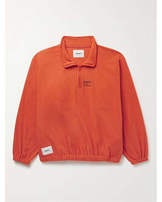 (w)taps Logo-embroidered Fleece Half-zip Sweatshirt for men