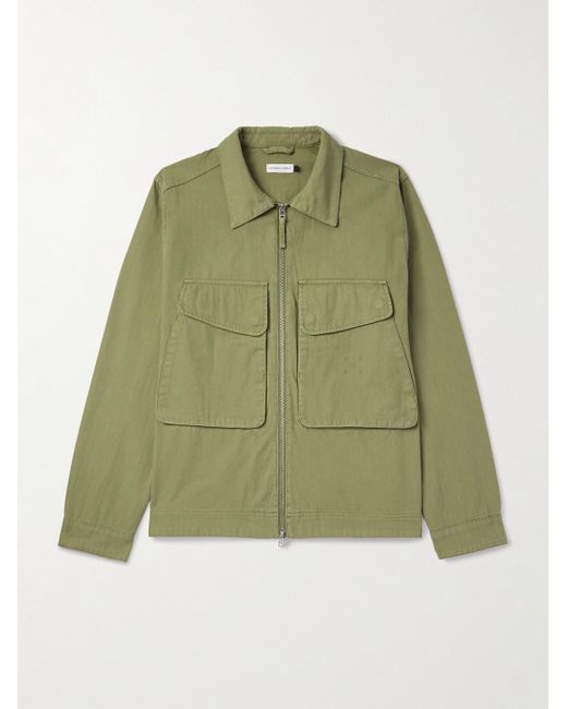 Pop Trading Co. Green Boxer Herringbone Cotton Shirt Jacket for men
