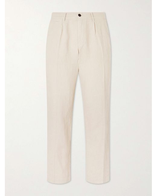 Portuguese Flannel Natural Straight-Leg Linen Trousers for men