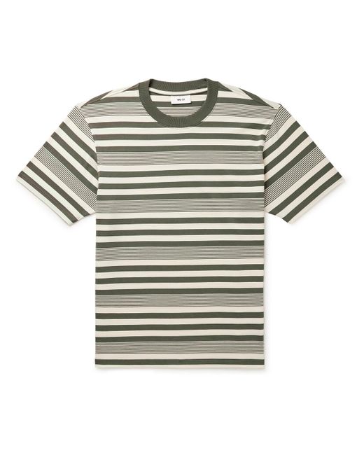 NN07 Gray Adam 3461 Striped Stretch Modal And Cotton-blend Jersey T-shirt for men