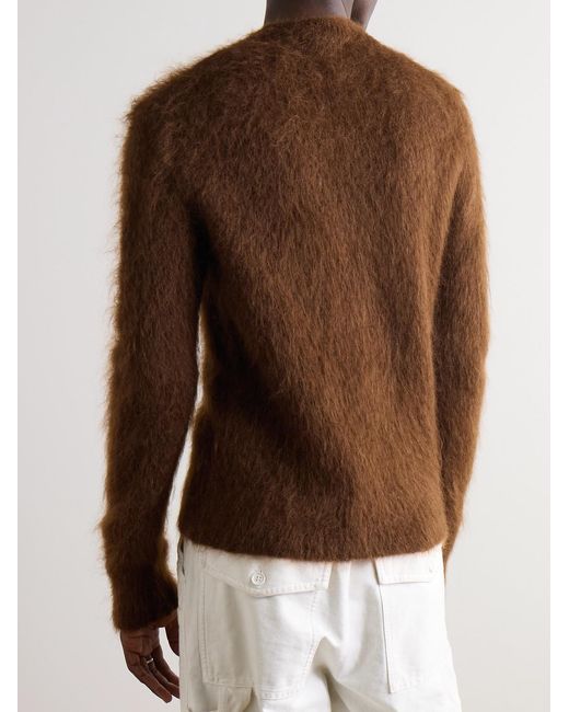 AMI Brown Brushed-Knit Sweater for men