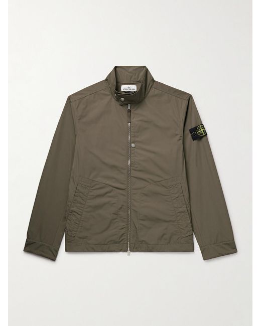 Stone Island Green Logo-Appliquéd Micro Twill Jacket for men