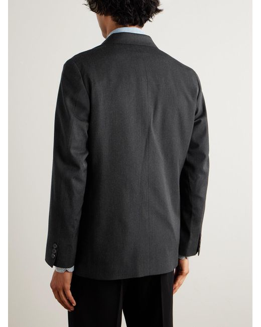 A.PRESSE Black Double-breasted Wool Blazer for men