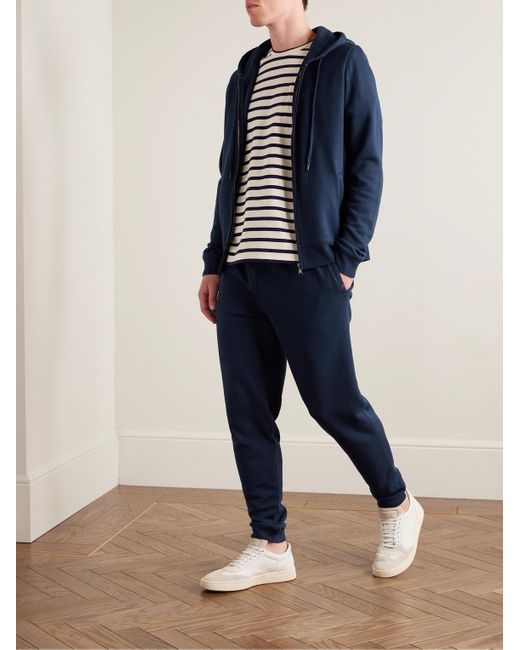Derek Rose Blue Quinn Slim-fit Tapered Cotton And Modal-blend Jersey Sweatpants for men