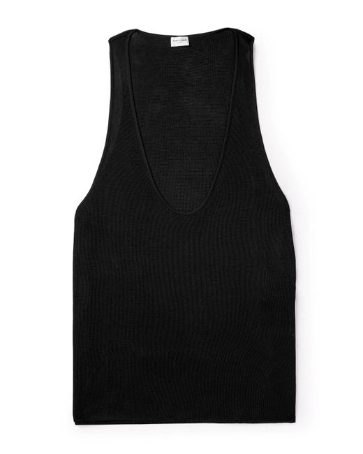 Saint Laurent Black Knitted Tank Top for men