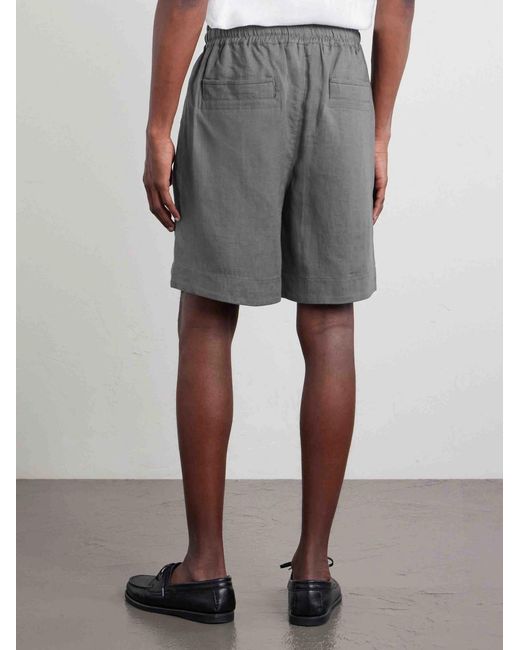 Eleventy Gray Straight-leg Linen Shorts for men