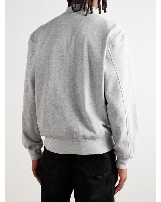 Isabel Marant White Logo-Embroidered Organic Cotton-Blend Jersey Zip-Up Sweatshirt for men