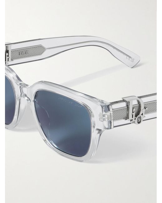 Dior Blue Dior Oblique S1I Transparent Square Acetate Sunglasses for men