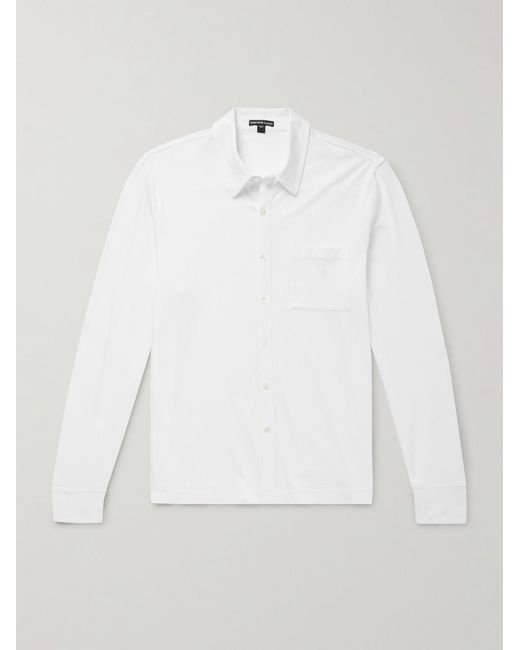 James Perse White Clean Finish Slim-Fit Cotton-Jersey Shirt for men