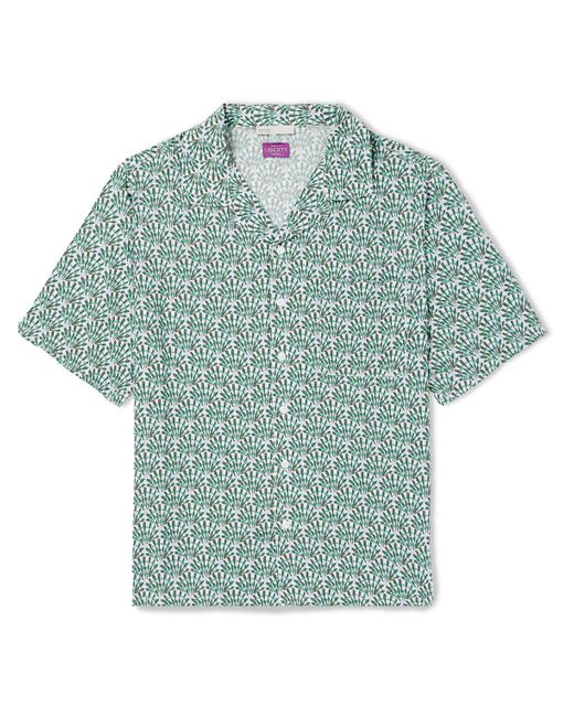 Onia Blue Camp-collar Printed Woven Shirt for men