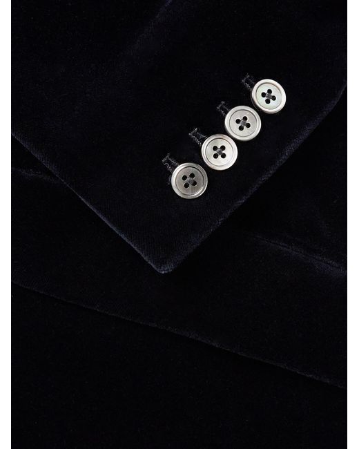 Favourbrook Blue Newport Cotton-Velvet Tuxedo Jacket for men