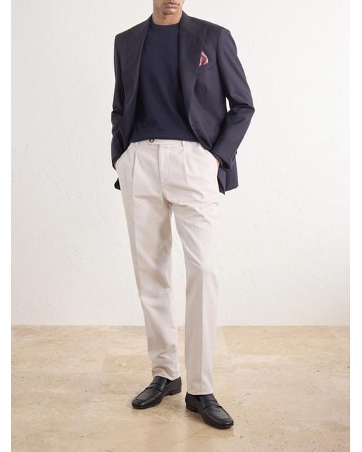 Zegna Blue Cashmere And Silk-blend Sweater for men