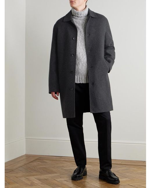 Mr P. Blue Checked Double-faced Wool And Cashmere-blend Coat for men