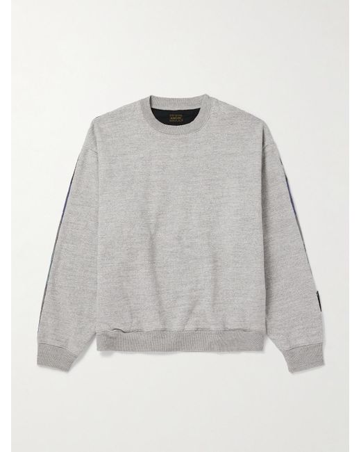Kapital Gray Patchwork Cotton-jersey And Cotton And Linen-blend Sweatshirt for men