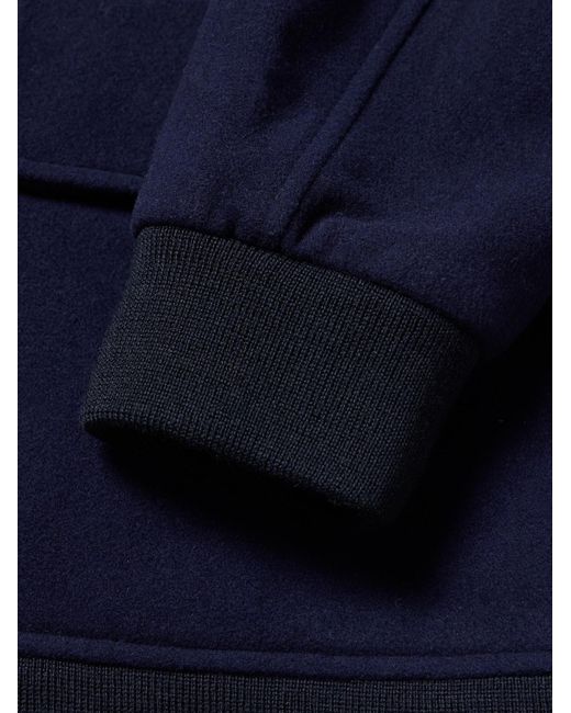 Mr P. Blue Shearling-trimmed Wool-blend Felt Bomber Jacket for men