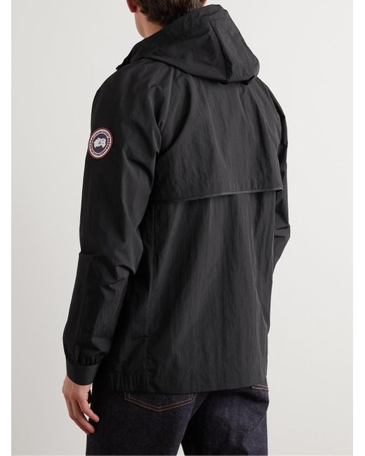 Canada Goose Black Faber Logo-appliquéd Shell Hooded Jacket for men