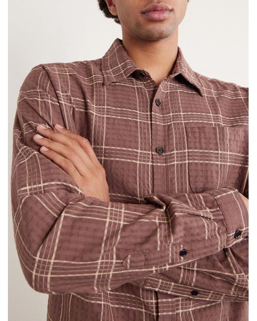 Oliver Spencer Brown New York Special Connell Checked Organic Cotton Shirt for men