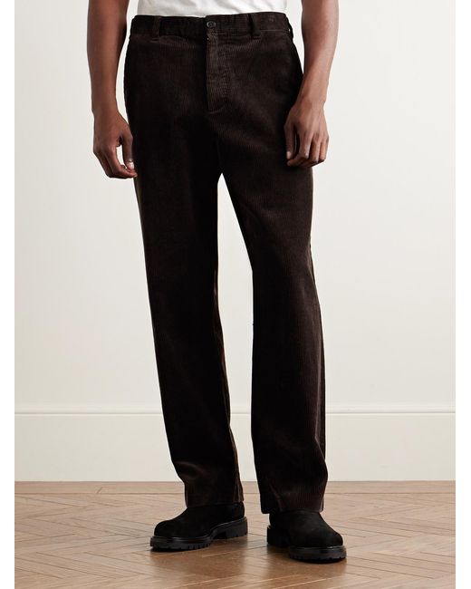 NN07 Black Paw 50004 Straight-Leg Organic Cotton-Corduroy Trousers for men