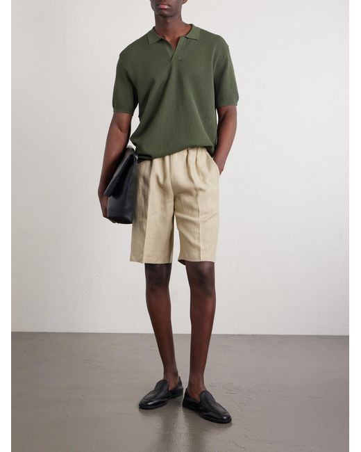 Piacenza 1733 Natural Straight-Leg Linen Bermuda Shorts for men