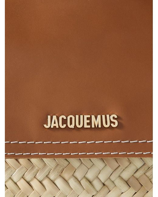 Jacquemus Natural Leather-trimmed Raffia Tote Bag for men