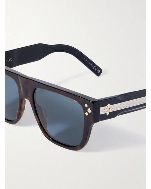 Dior Blue Cd Diamond S6I Havana Square Acetate Sunglasses for men