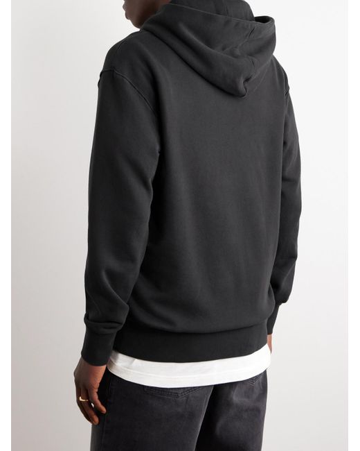 Adidas Originals Black Logo-embroidered Cotton-jersey Hoodie for men