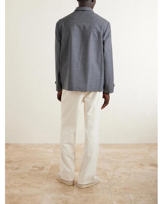Brunello Cucinelli Gray Virgin Wool Field Jacket for men