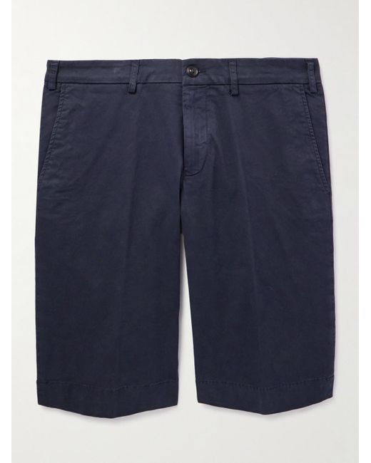 Canali Gerade geschnittene Shorts aus Baumwoll-Twill in Blue für Herren