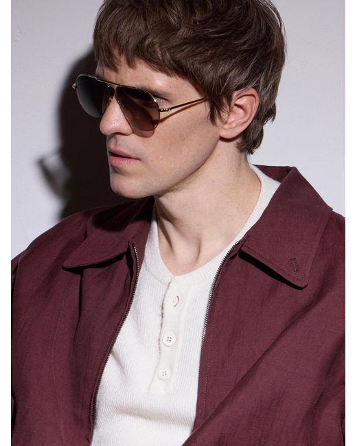 Ahlem Natural Laplace Aviator-Style-Tone Sunglasses for men