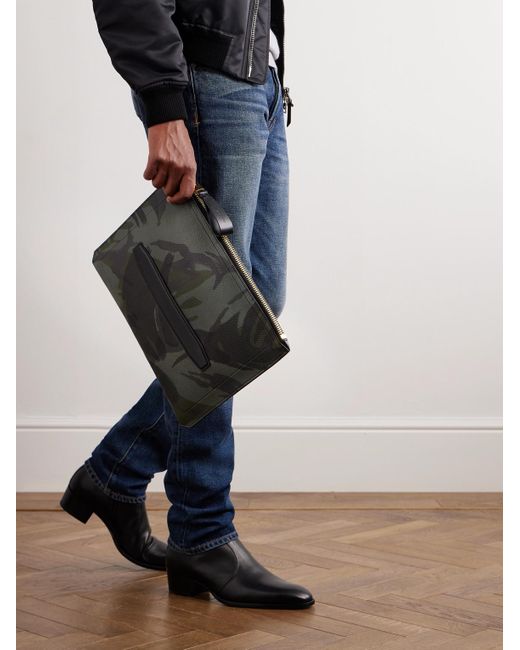 TOM FORD Full-Grain Leather Messenger Bag for Men