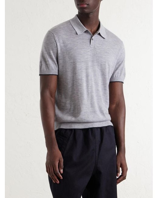 James Perse Gray Cashmere Polo Shirt for men