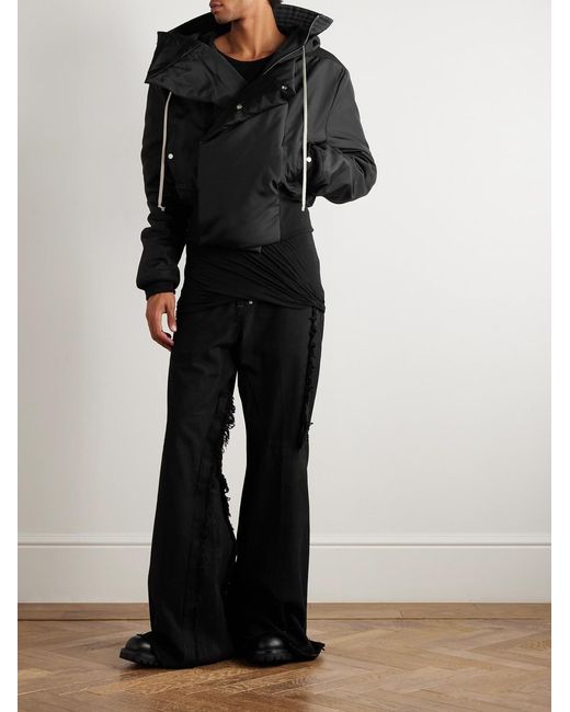 Rick Owens Black Alice Cropped Padded Nylon-Canvas Hooded Bomber Jacket for men