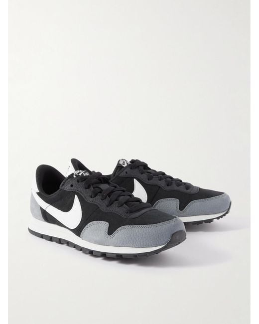 Casarse deshonesto martes Nike Air Pegasus 83 Premium Leather-trimmed Suede Sneakers in Black for Men  | Lyst Australia