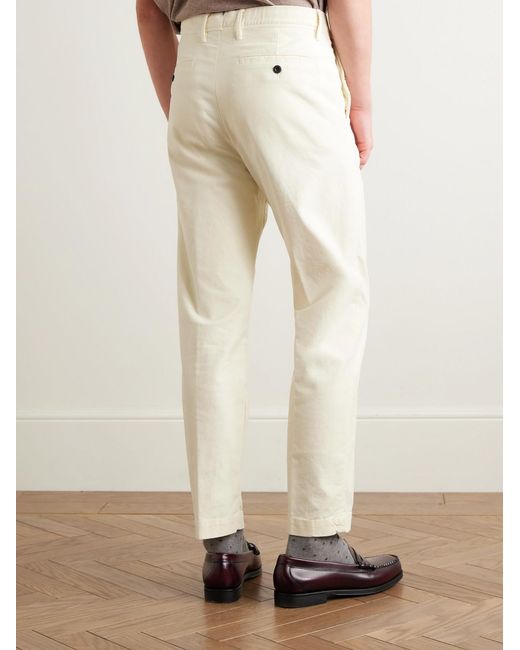 Slowear Natural Slim-fit Cotton-blend Twill Trousers for men