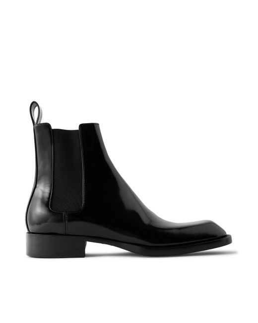Saint Laurent Black Vadim Polished-Leather Chelsea Boots for men