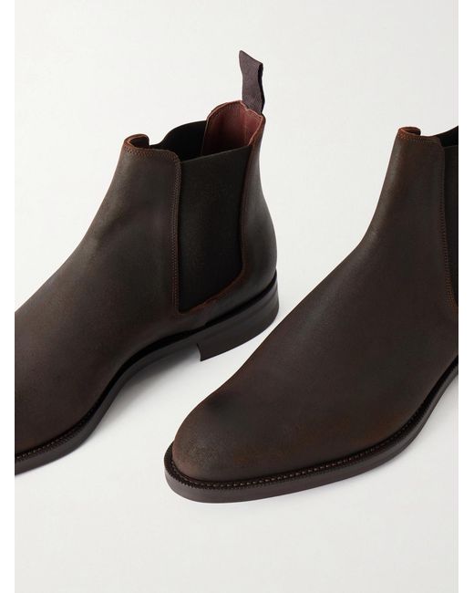 Edward Green Black Govan Suede Chelsea Boots for men