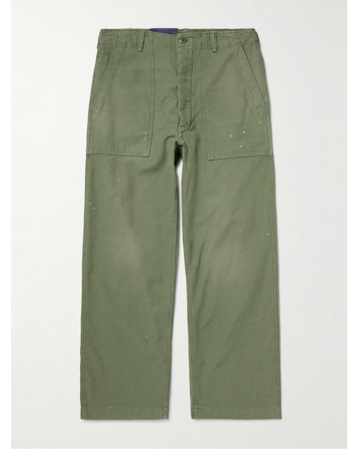 Polo Ralph Lauren Green Straight-Leg Paint-Splattered Cotton-Sateen Cargo Trousers for men