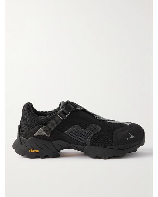 ROA Minaar Rubber-trimmed Canvas And Mesh Hiking Sneakers in Black
