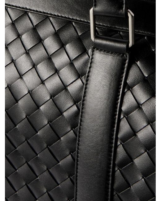 Bottega Veneta Black Intrecciato Leather Duffle Bag for men