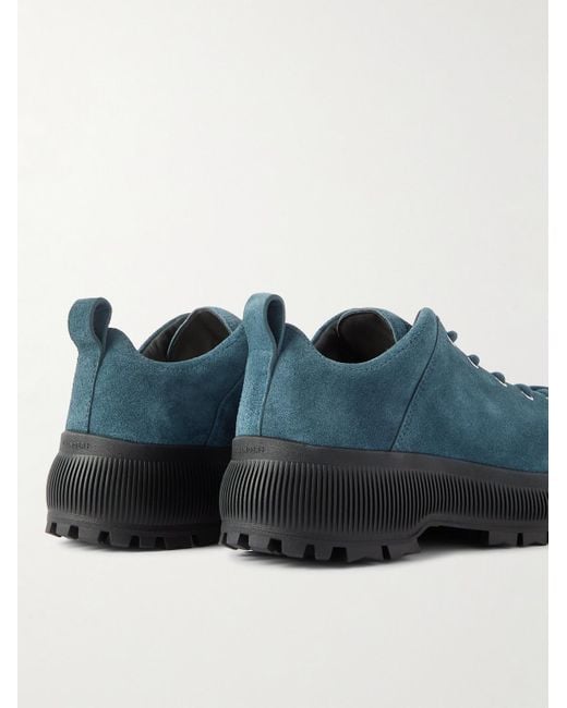 Sneakers in camoscio con suola oversize di Jil Sander in Blue da Uomo