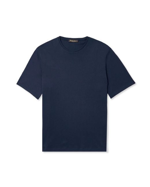 Loro Piana Blue Tremezzo Sea Island Cotton-Jersey T-Shirt for men