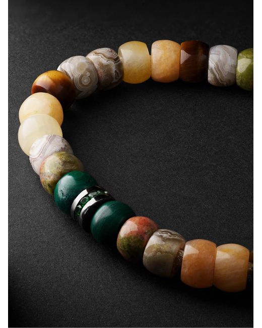 Carolina Bucci Hamptons Forte Beads Blackened Multi-Stone Bracelet for men