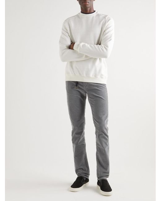 Slowear Gray Slim-Fit Stretch Cotton-Blend Corduroy Trousers for men