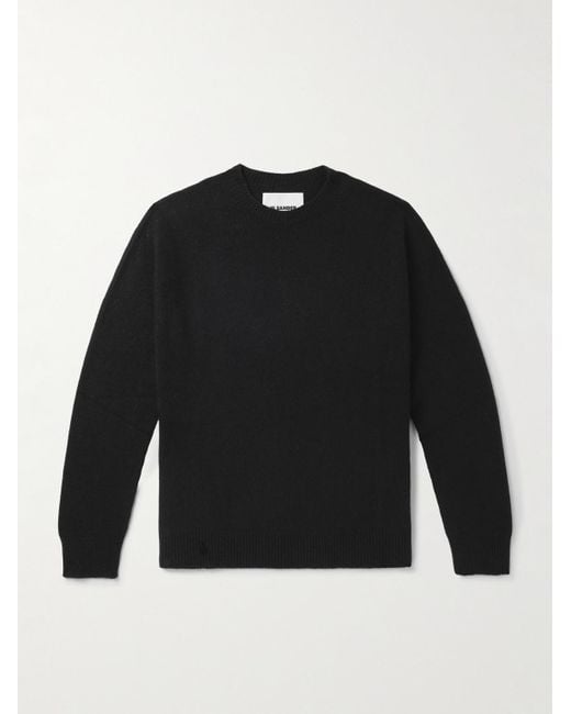 Jil Sander Black Merino Wool And Cashmere-blend Sweater for men