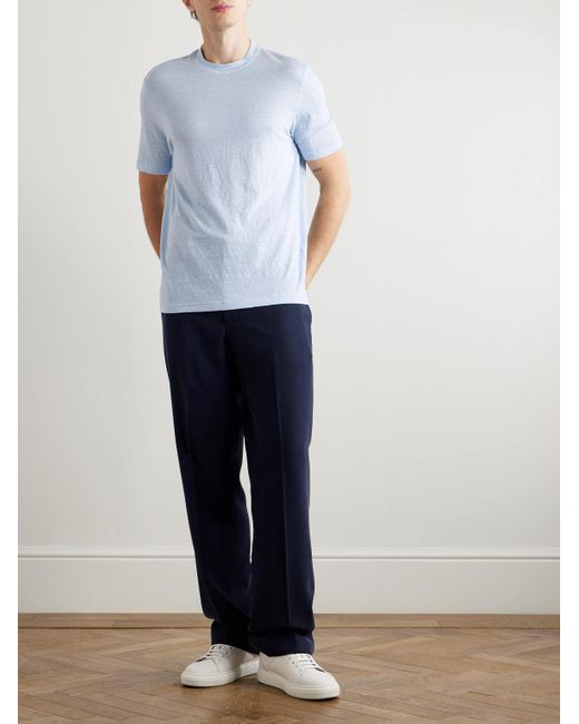 Thom Sweeney Weit geschnittene Hose aus Twill in Blue für Herren