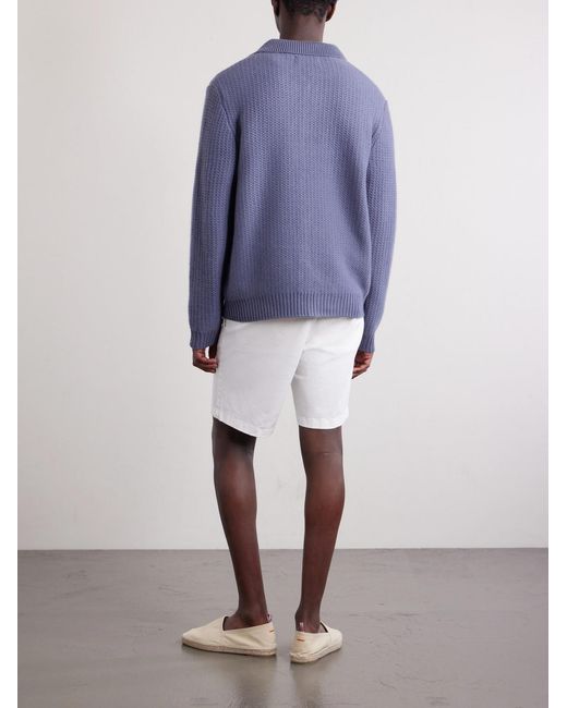 Mr P. Blue Textured Wool And Cashmere-Blend Overshirt for men